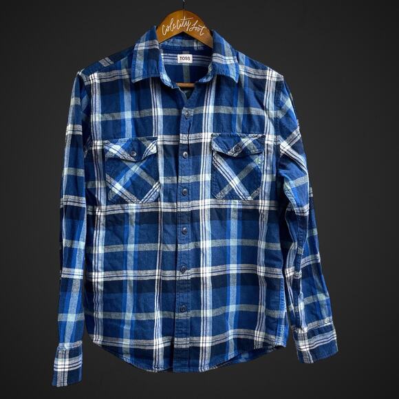 Toss Upcycled Flannel Shirt Chicago Cubs Cubbie Blue Jersey Legacy OS - Picture 2 of 6